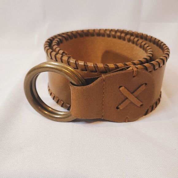 ANOTHER LINE Brown Leather Belt Size Small - Picture 1 of 12